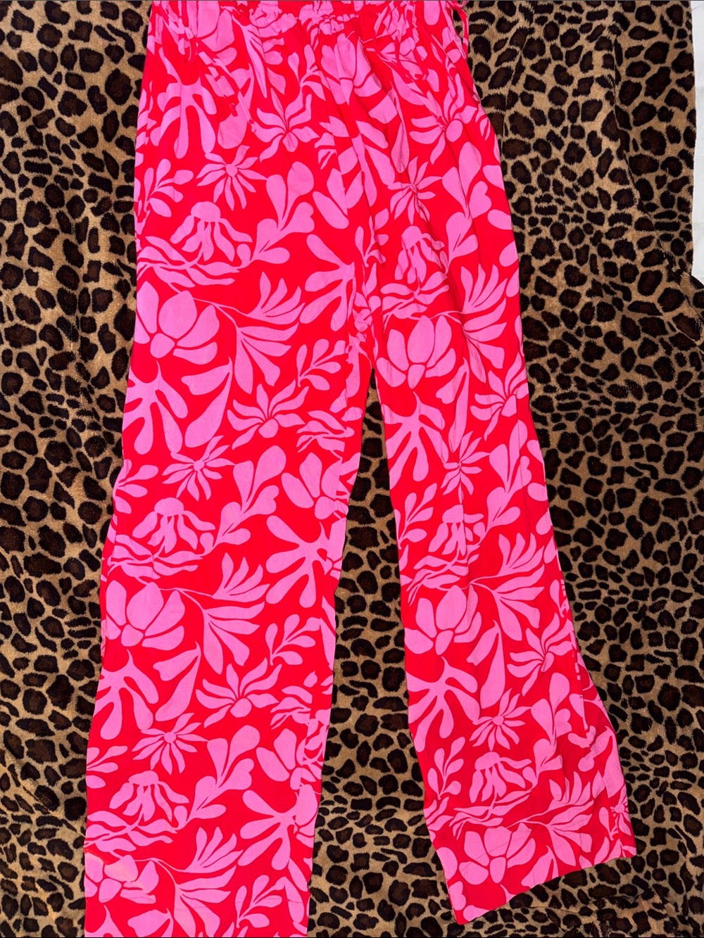 Shade & Shore Pink Floral Wide Leg Lounge Pants